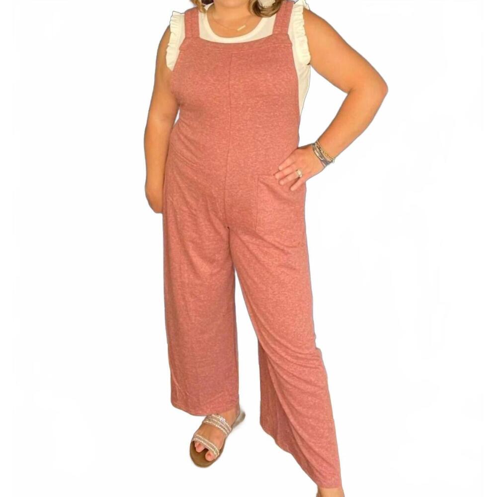 NEW HAILEY & CO oversized causal jumpsuit in burgandy